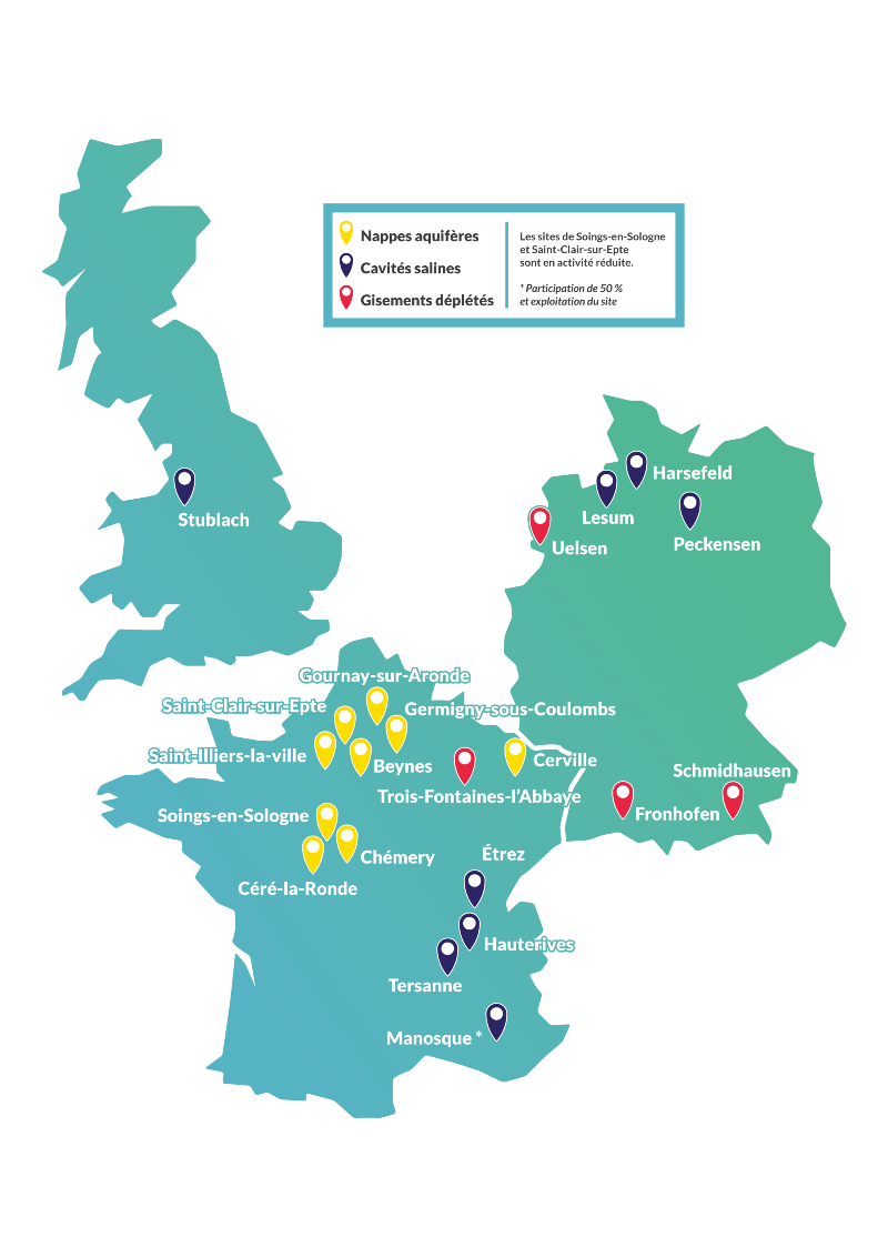 Underground storage sites